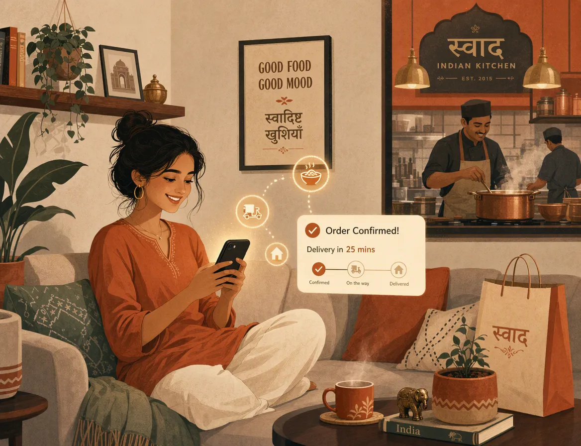 A calm WhatsApp message arrives the moment the order status changes.